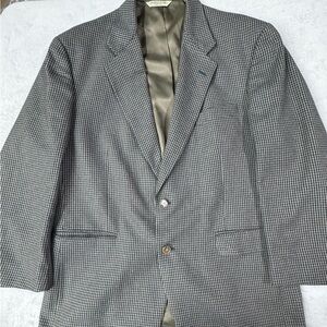 Evan Picone Classic Houndstooth Blazer tan blue